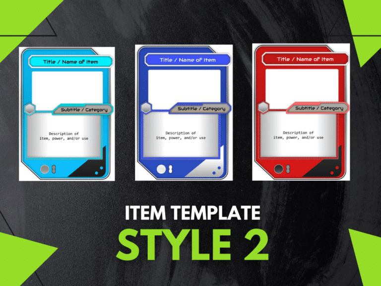 Item Template Style #2: Gamer