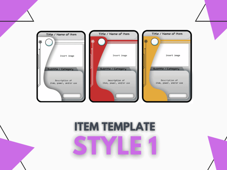 Item Template Style #1: Galactic