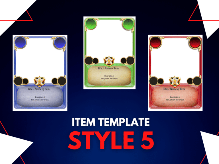 Item Template Style #5: Legendary