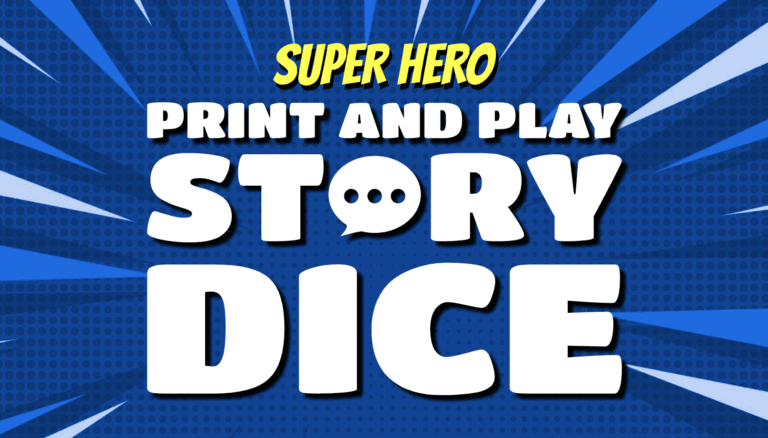 Super Hero Print and Play Story Dice